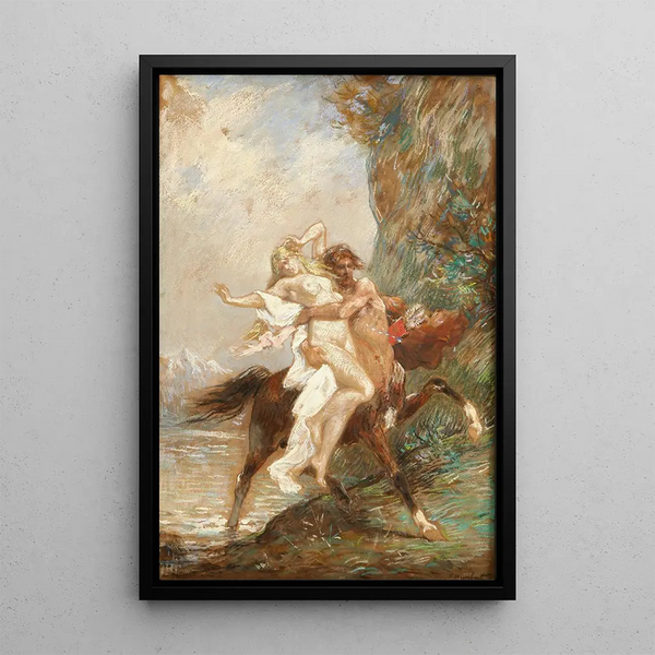 L'enlèvement de Déjanire - Jacques Ferdinand Humbert — framed artwork on a wall