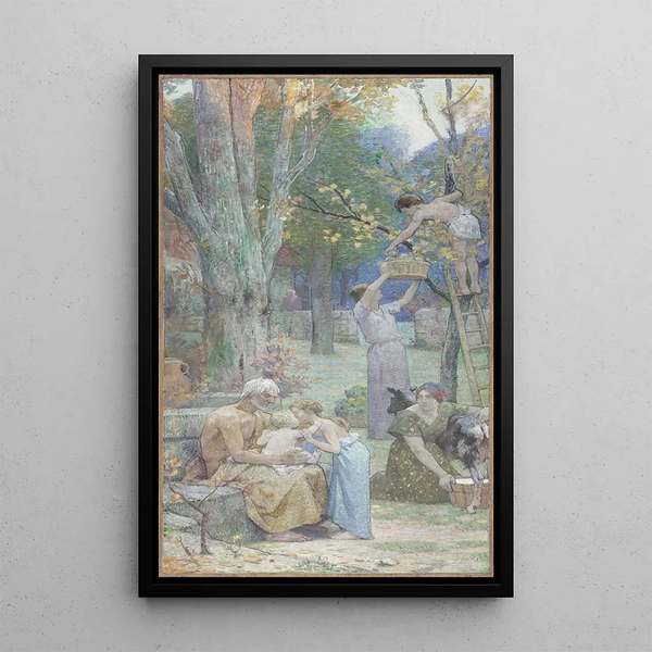 La Famille ou Le Travail - Jacques Ferdinand Humbert — framed artwork on a wall