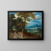 Travelers on a Path in a Landscape - Jacques Fouquières — framed artwork on a wall
