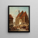 Scene on a Flemish market square - Jacques François Carabain — framed artwork on a wall