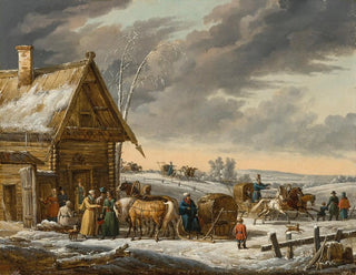 A Russian winter landscape - Jacques François Joseph Swebach-Desfontaines — artwork view