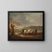 Landscape with Riders and Laundresses - Jacques François Joseph Swebach-Desfontaines — framed artwork on a wall