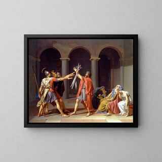 The Oath of the Horatii - Jacques Louis David — framed artwork on a wall
