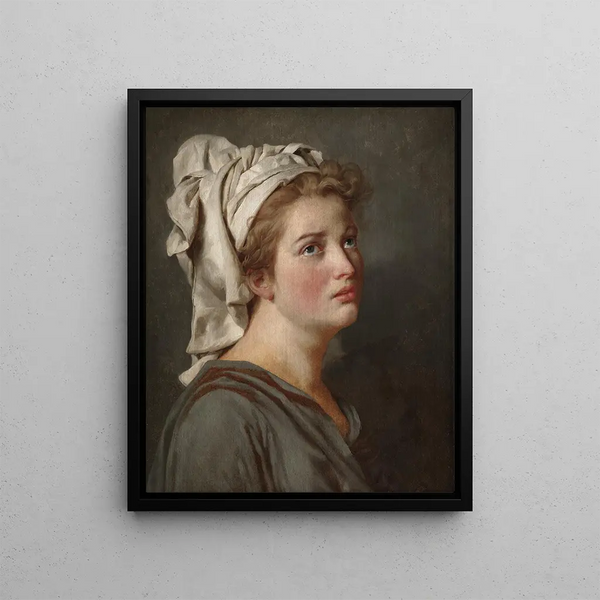 Young woman with turban - Jacques Louis David — framed artwork on a wall