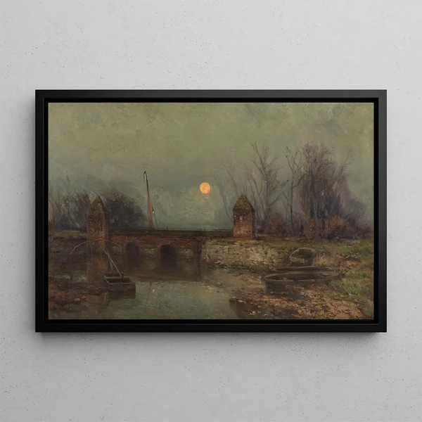 Moonlight Painting - Jacques Rosseels — framed artwork on a wall