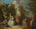 Characters around a fountain reading and spinning - Jacques Sébastien Leclerc — artwork view