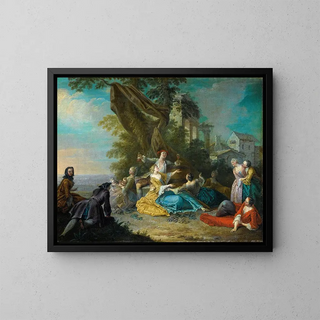 Scene galante - Jacques Sébastien Leclerc — framed artwork on a wall