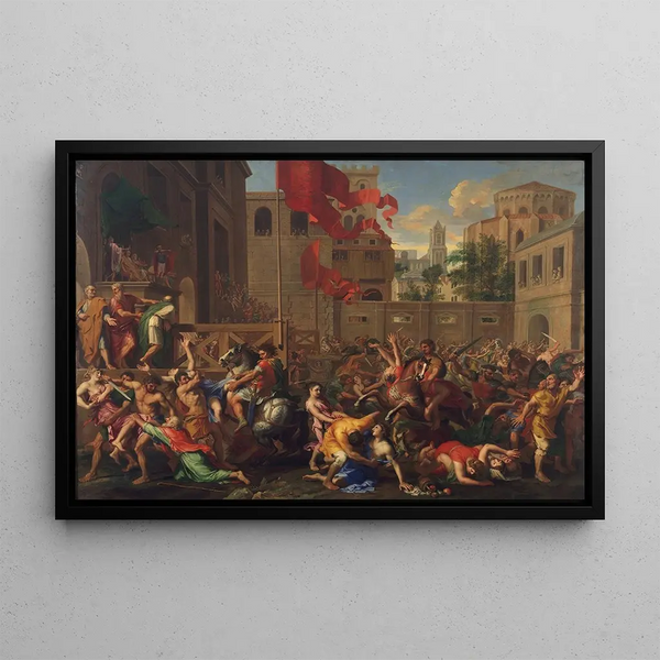 L'Enlèvement des Sabines - Jacques Stella — framed artwork on a wall