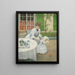 Young mother with her daughter playing with a ball - Jacques Wly — framed artwork on a wall
