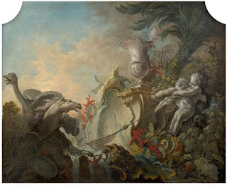 Les cupidons chassent une autruche - Jacques de La Joue — artwork view