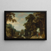 Landscape with a Path and a Castle on the Water - Jacques van der Wijen — framed artwork on a wall
