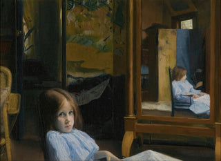 Little girl with a psyché - Jacques-Émile Blanche — artwork view
