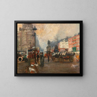 Knightsbridge seen from Sloane Street December 1913 - Jacques-Émile Blanche — framed artwork on a wall