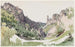 a man sitting contemplating a sunlit mountain valley - Jakob Alt — artwork view