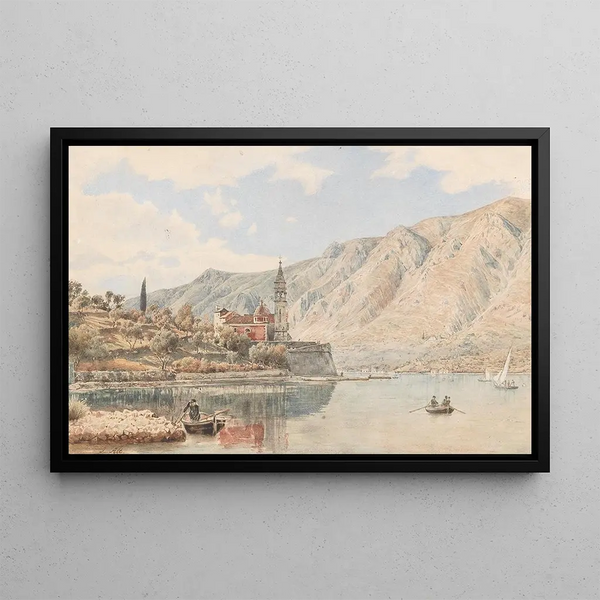 View of Monte Pellegrino from Palermo - Jakob Alt — framed artwork on a wall