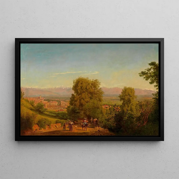 View of Turin - Jakob Alt — framed artwork on a wall