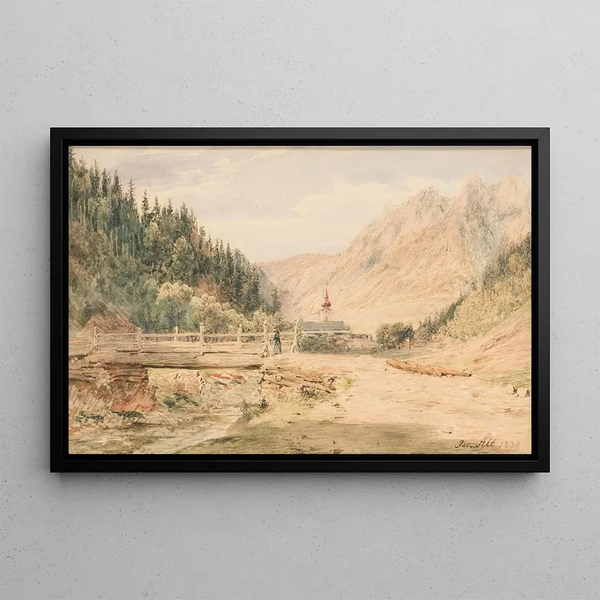 The Red Monastery in Zips - Jakob Alt — framed artwork on a wall