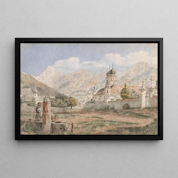 Abbey of Stams - Jakob Alt — framed artwork on a wall