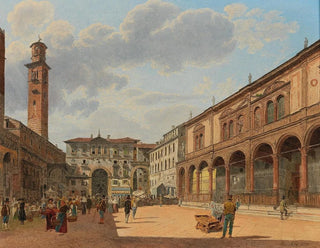 Vue de la Piazza delle Erbe à Vérone - Jakob Alt — artwork view