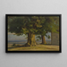 Old tree and view of a vast plain - Jakob Becker — framed artwork on a wall