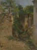 Garden staircase between two walls - Jakob Becker — artwork view