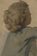 Boy with curly hair in profile lost towards the right - Jakob Becker — artwork view