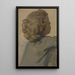 Boy with curly hair in profile lost towards the right - Jakob Becker — framed artwork on a wall