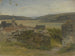Small village painting with view of the meadow - Jakob Becker — artwork view