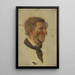 Study of a Peasant's Head in Profile - Jakob Becker — framed artwork on a wall