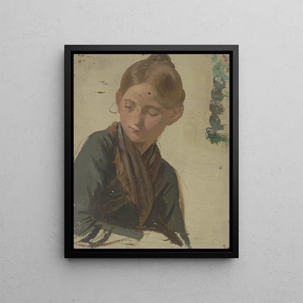 Small Farmer Painting 2 - Jakob Becker — framed artwork on a wall