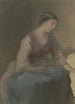 a seated woman facing right - Jakob Becker — artwork view