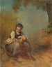 Study of a young woman with a nursing infant - Jakob Becker — artwork view