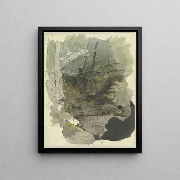 Waldbach Painting - Jakob Becker — framed artwork on a wall