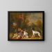 Landscape with Exotic Birds and Two Dogs - Jakob Bogdány — framed artwork on a wall