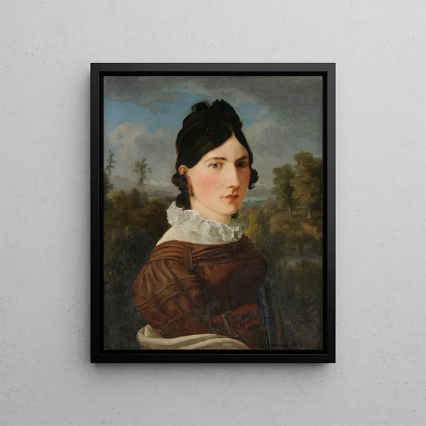 Portrait of the artist Elise Miville Baumann's sister-in-law - Jakob Christoph Miville — framed artwork on a wall