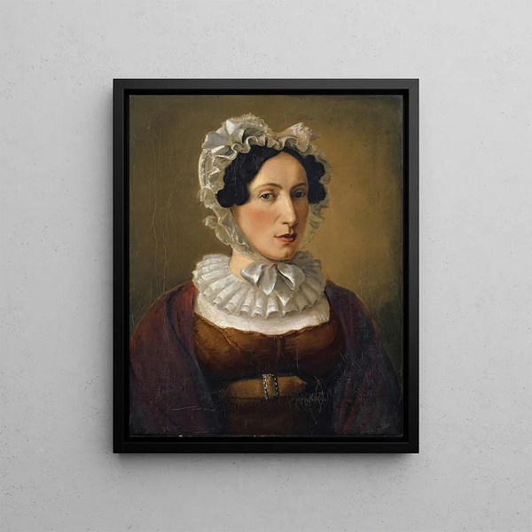 Portrait of the artist Salomé Miville Keller's sister-in-law - Jakob Christoph Miville — framed artwork on a wall