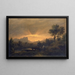 River landscape painting with the flight into Egypt - Jakob Christoph Miville — framed artwork on a wall