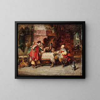 A game of cards - Jakob Emanuel Gaisser — framed artwork on a wall