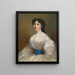 Portrait of a lady in a white dress - Jakob Franz Nitschner — framed artwork on a wall