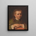 Portrait painting of Agnès, the artist's daughter - Jakob Grünenwald — framed artwork on a wall