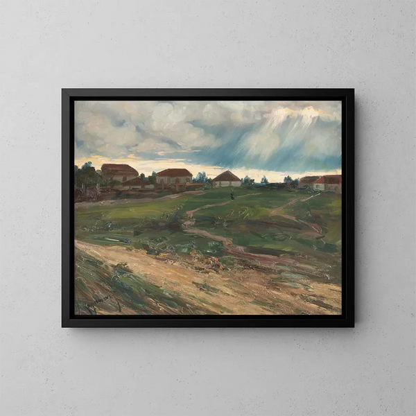 Averse sur le village - Jakob Koganowsky — framed artwork on a wall