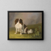 Portrait of a King Charles Spaniel in a landscape - Jakob Philipp Hackert — framed artwork on a wall