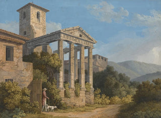 the Temple of Hercules at Cora near Velletri - Jakob Philipp Hackert — artwork view