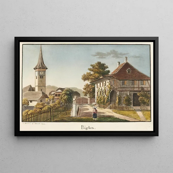Biglen Painting - Jakob Samuel Weibel — framed artwork on a wall