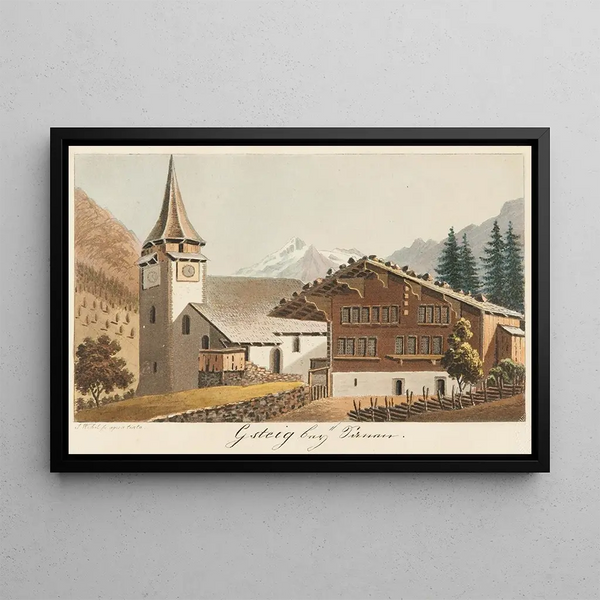 Gsteig near Saanen - Jakob Samuel Weibel — framed artwork on a wall