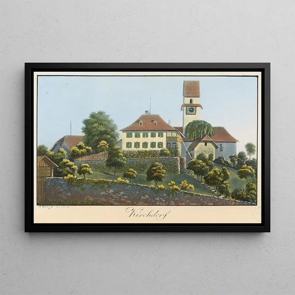 Village Painting - Jakob Samuel Weibel — framed artwork on a wall