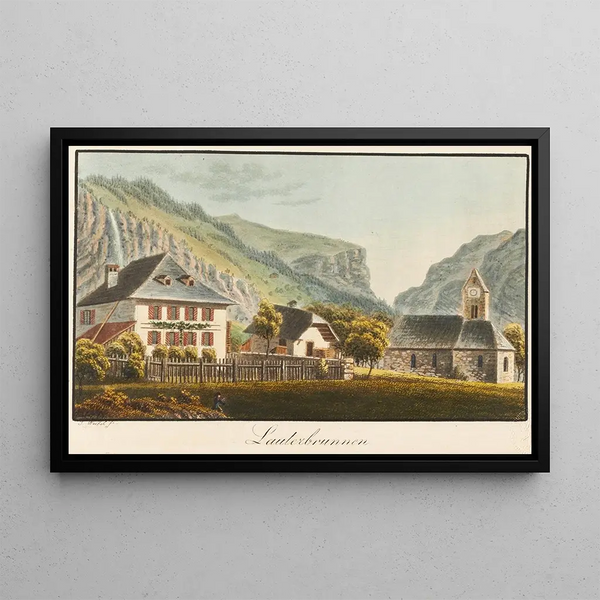 Lauterbrunnen Painting - Jakob Samuel Weibel — framed artwork on a wall