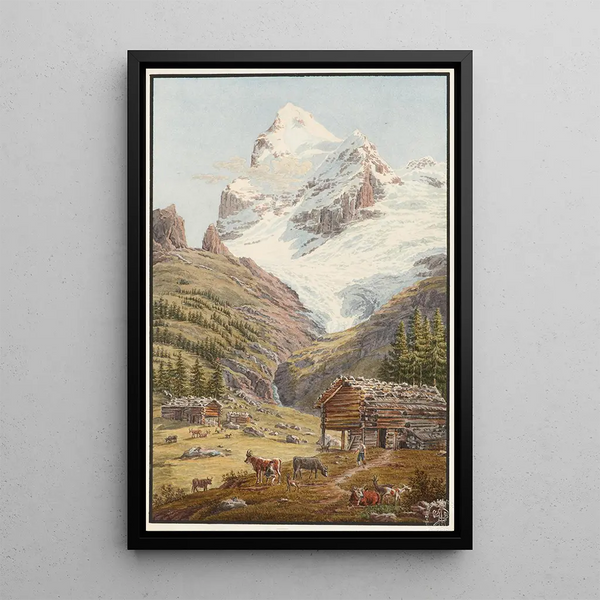 Le Wetterhorn - Jakob Samuel Weibel — framed artwork on a wall