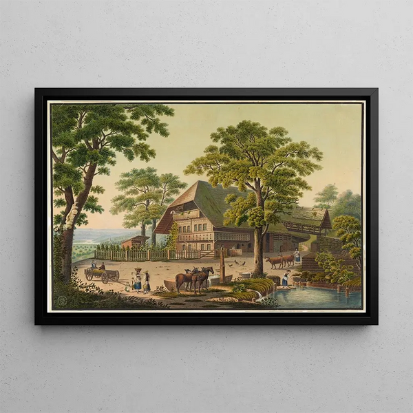 Maison de paysan près de Wichtrach - Jakob Samuel Weibel — framed artwork on a wall