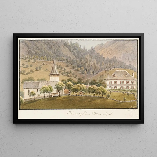 Oberwyl dans le Simmental - Jakob Samuel Weibel — framed artwork on a wall